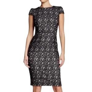 Betsey Johnson Black Lace Overlay Midi Dress Size 4 NYE Party Wedding